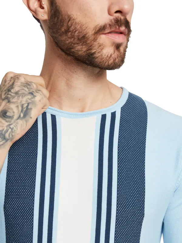 Mettle Men Striped Round Neck T-Shirt