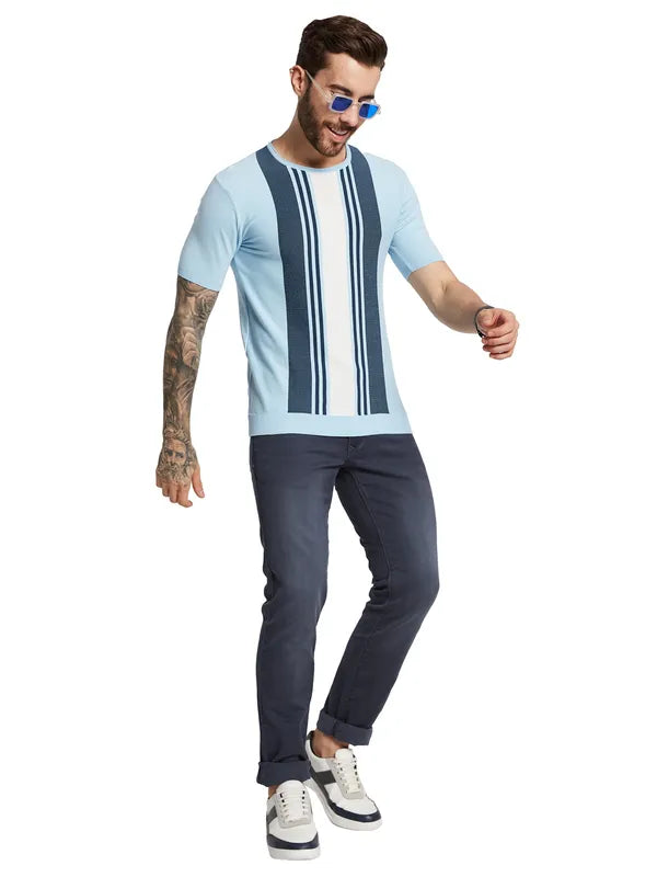 Mettle Men Striped Round Neck T-Shirt