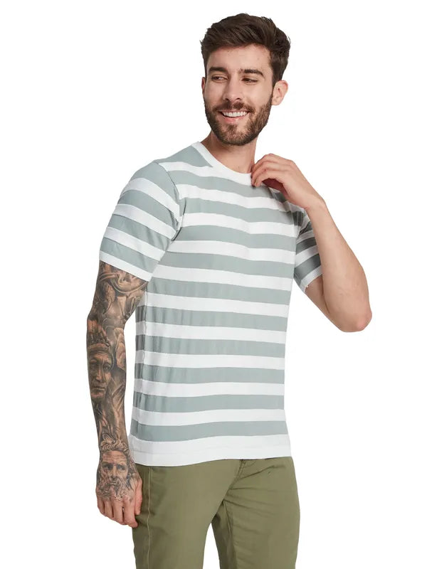 Mettle Men Striped Round Neck T-Shirt