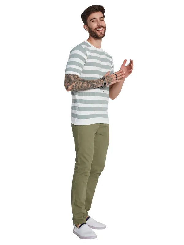 Mettle Men Striped Round Neck T-Shirt