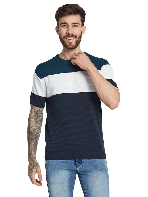 Mettle Men Round Neck Colourblocked T-Shirt