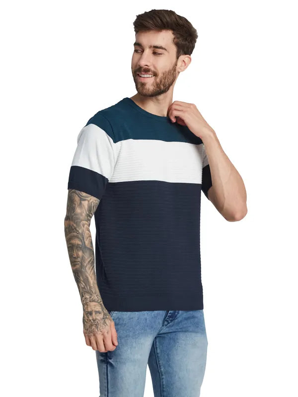 Mettle Men Round Neck Colourblocked T-Shirt