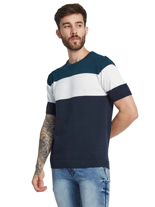 Mettle Men Round Neck Colourblocked T-Shirt