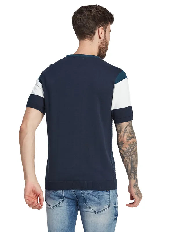 Mettle Men Round Neck Colourblocked T-Shirt