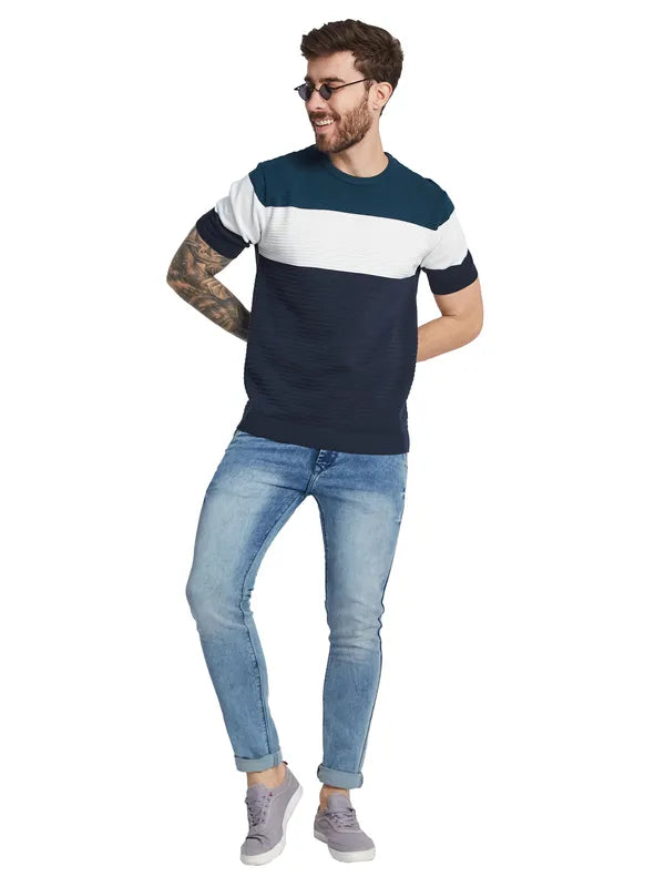 Mettle Men Round Neck Colourblocked T-Shirt