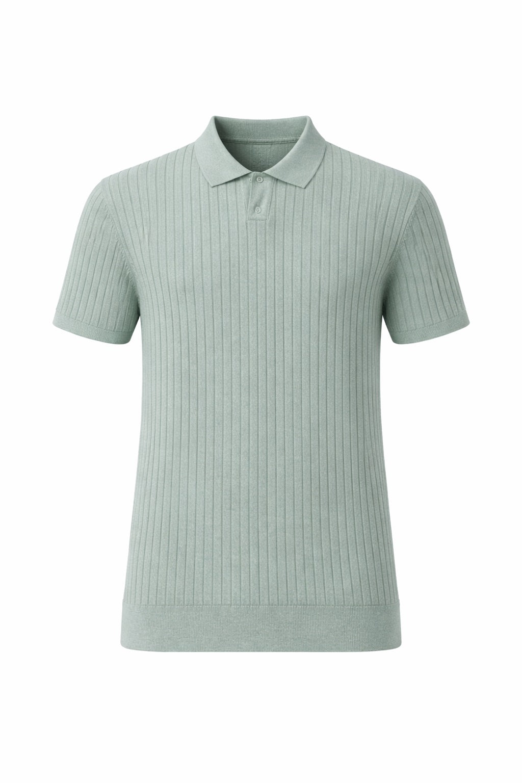 Men Fern Melange Striped Polo Collar T-shirt