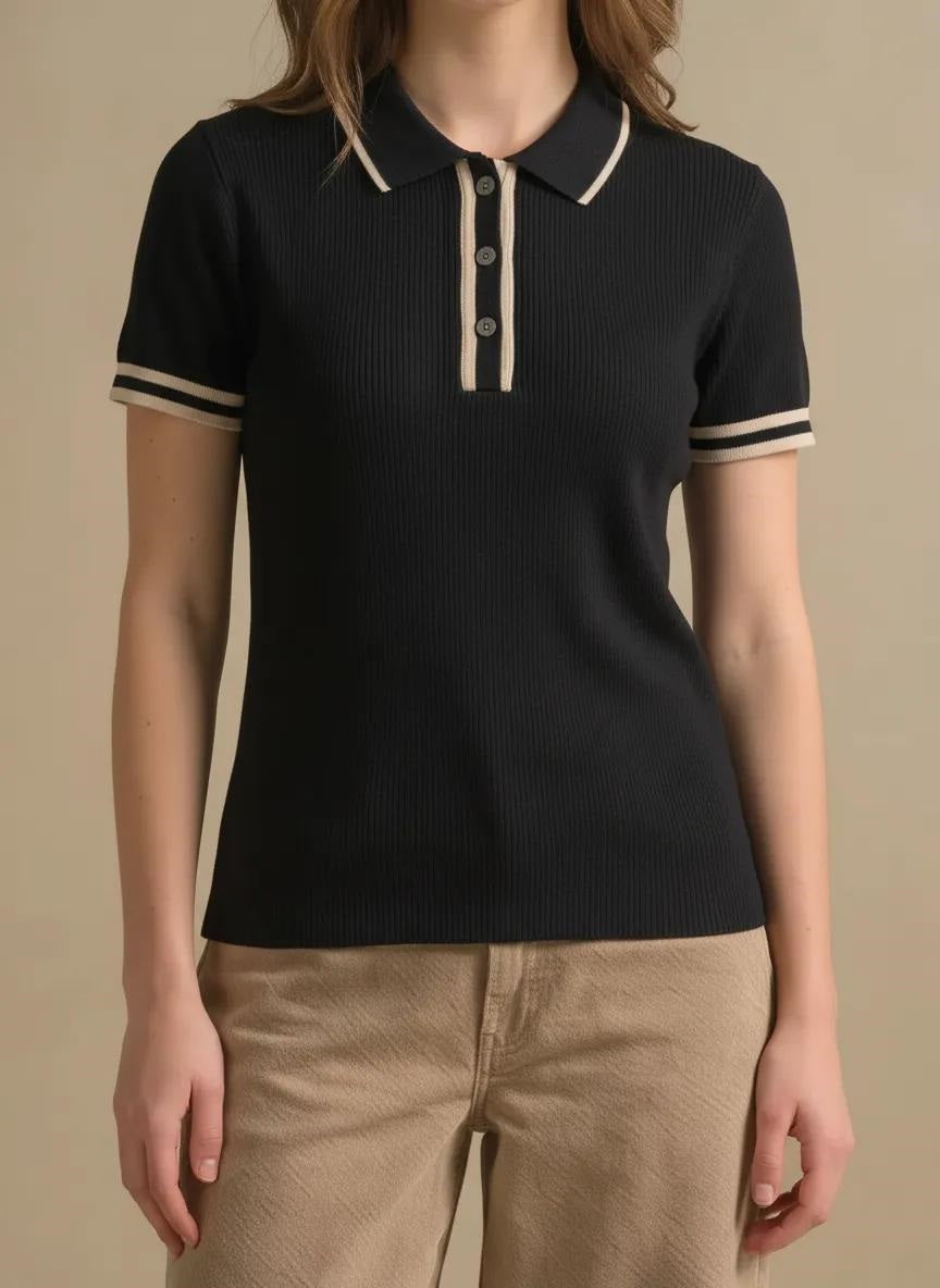 Women Polo Collar T-shirt