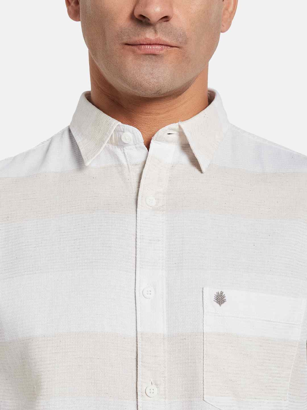 METTLE Men Multi Stripes Opaque Striped Casual Shirt