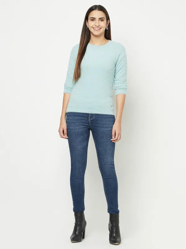 Women Light Teal Sweaters