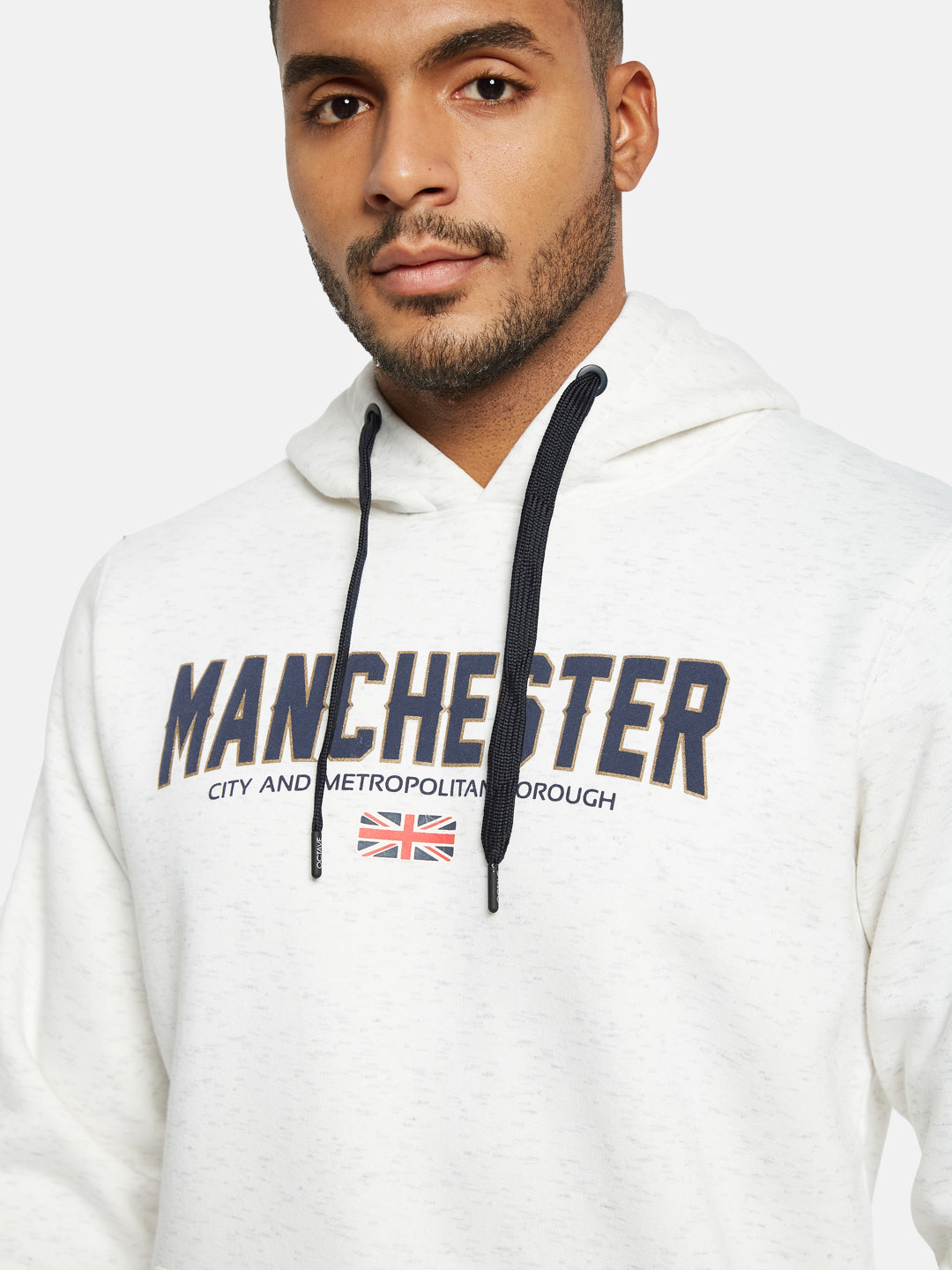 Octave Men Printed Hooded Sweatshirt