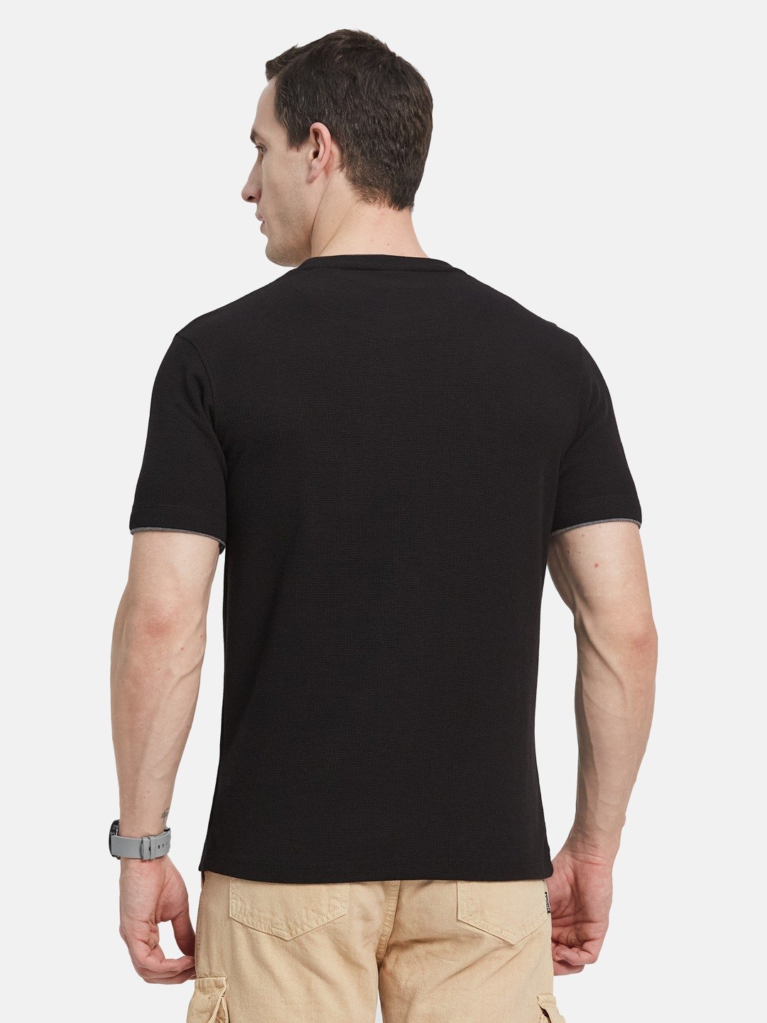 CORE ROUND NECK WAFFLE KNIT T-SHIRT