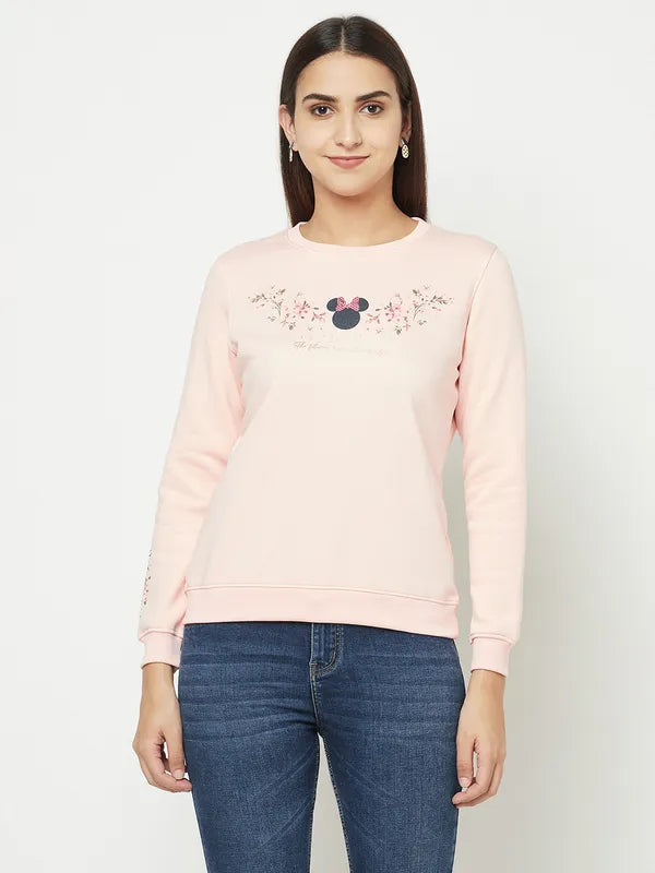 Women Pastel Pink Sweatshirts