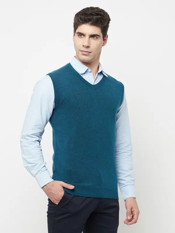 Men Light Teal Sweaters