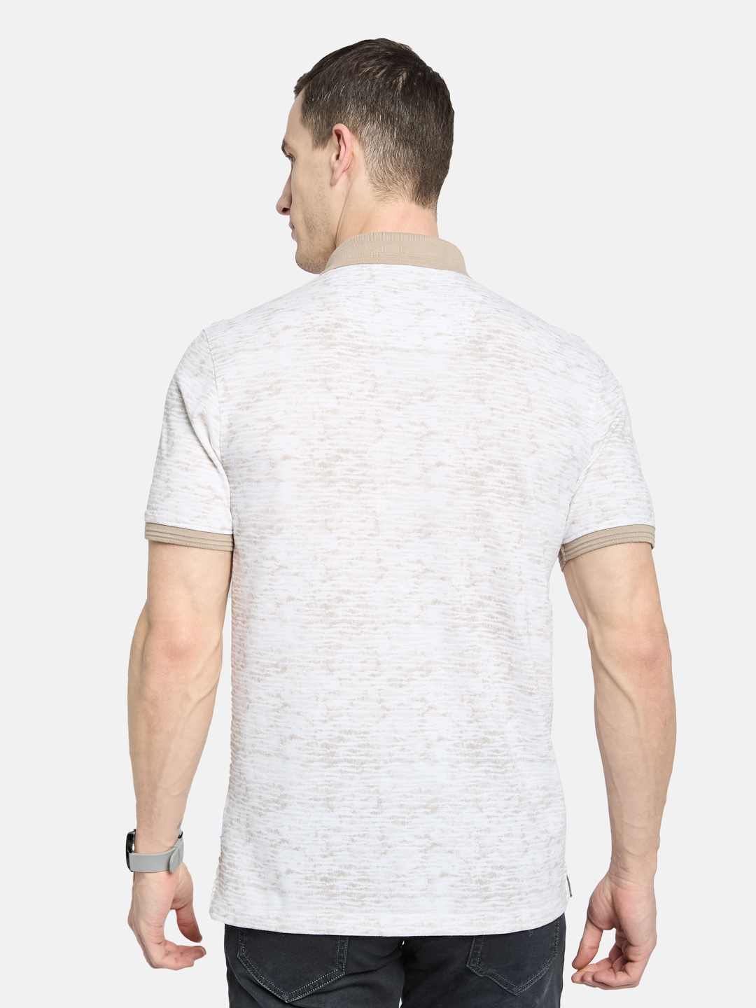 Octave Men Floral Printed Polo Collar T-shirt