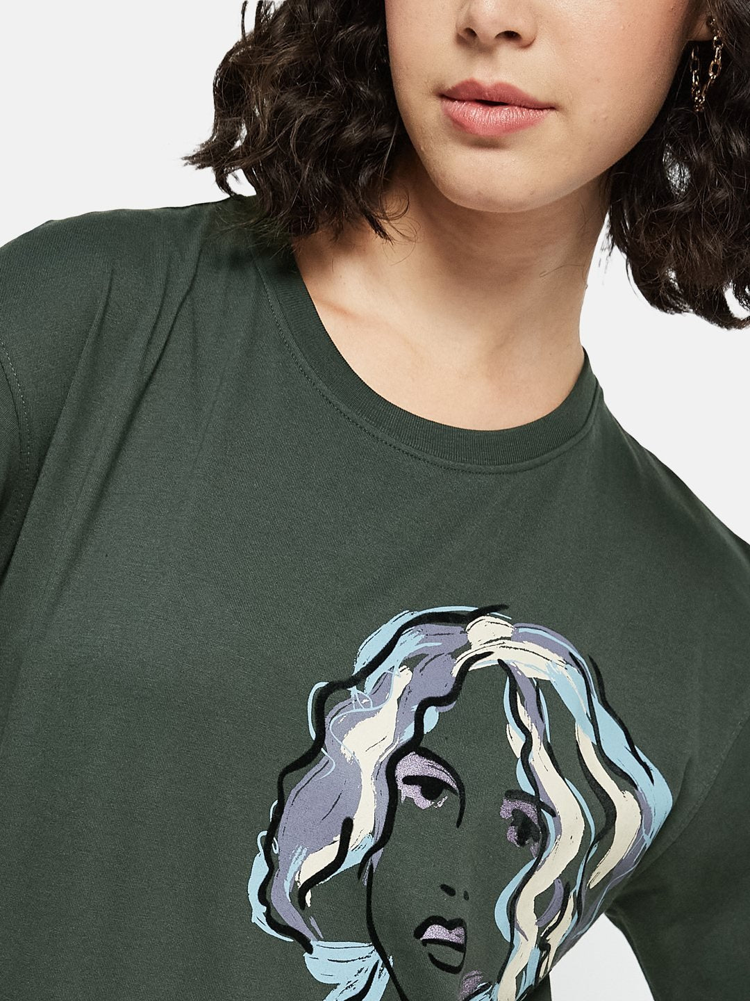 METTLE Women Graphic Printed Round Neck Cotton T-shirt