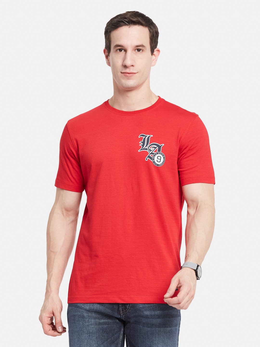 Octave Men Printed Monochrome T-shirt