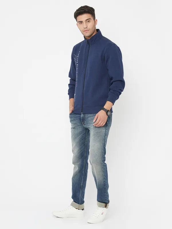 Men Indigo Melange Sweatshirts