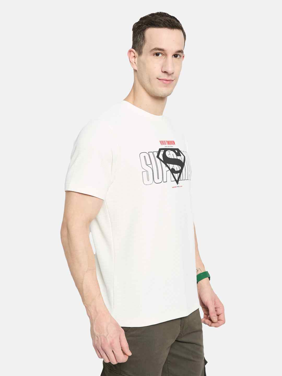 Octave Men Superman Printed T-shirt