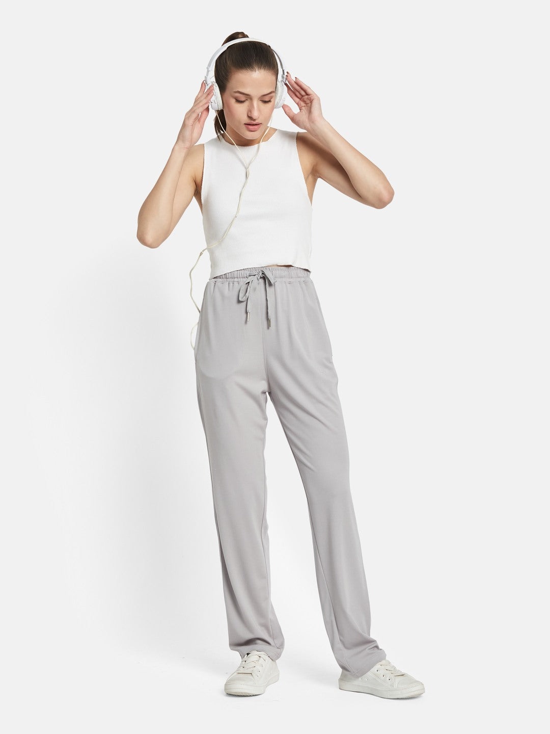 METTLE Women Cotton Mid Rise Track Regular Fit Pants