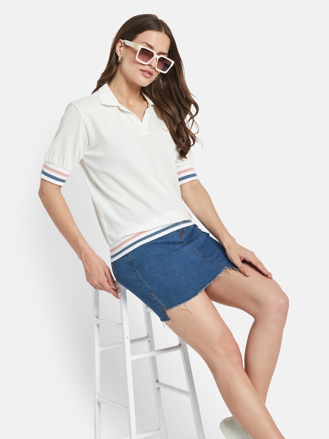 METTLE Women Polo Collar T-shirt