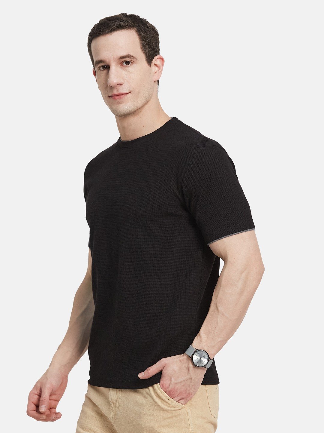 CORE ROUND NECK WAFFLE KNIT T-SHIRT