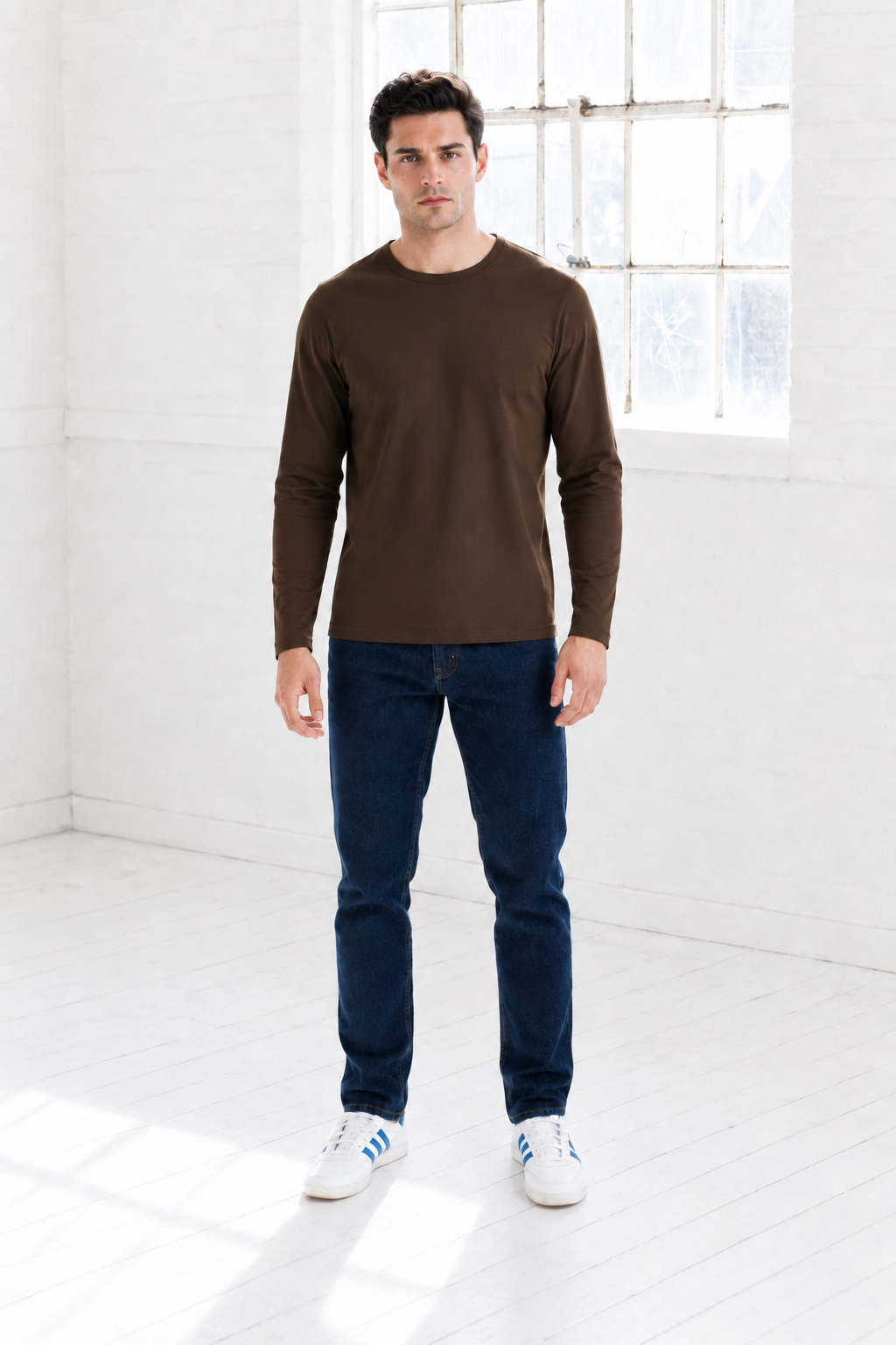 Men’s Coffee Knit Interlock Full Sleeve Pre-Winter Sweatshirts