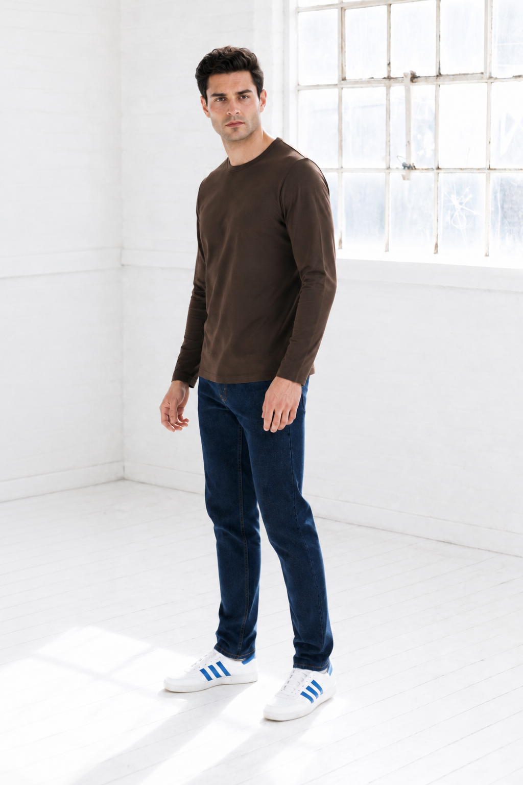Men’s Coffee Knit Interlock Full Sleeve Pre-Winter Sweatshirts