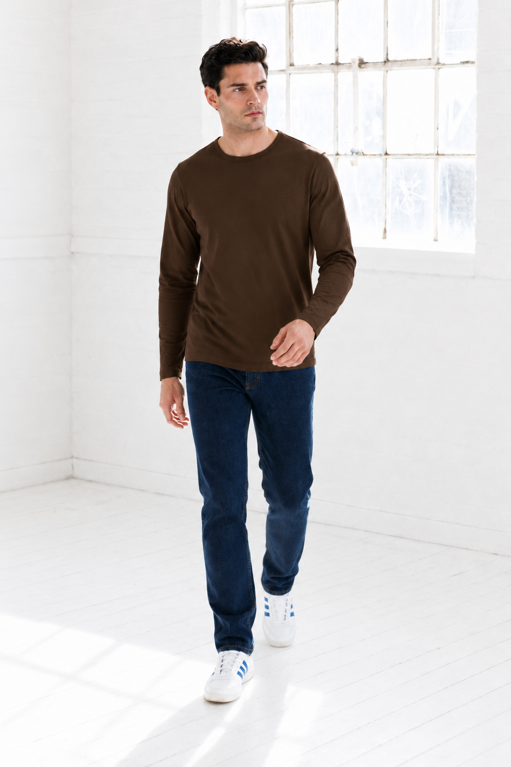 Men’s Coffee Knit Interlock Full Sleeve Pre-Winter Sweatshirts