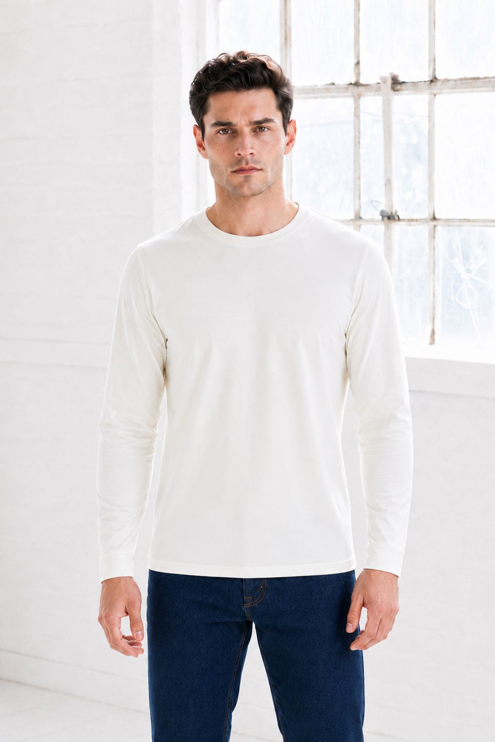 Men’s Off-White Knit Interlock Full Sleeve Pre-Winter Sweatshirts