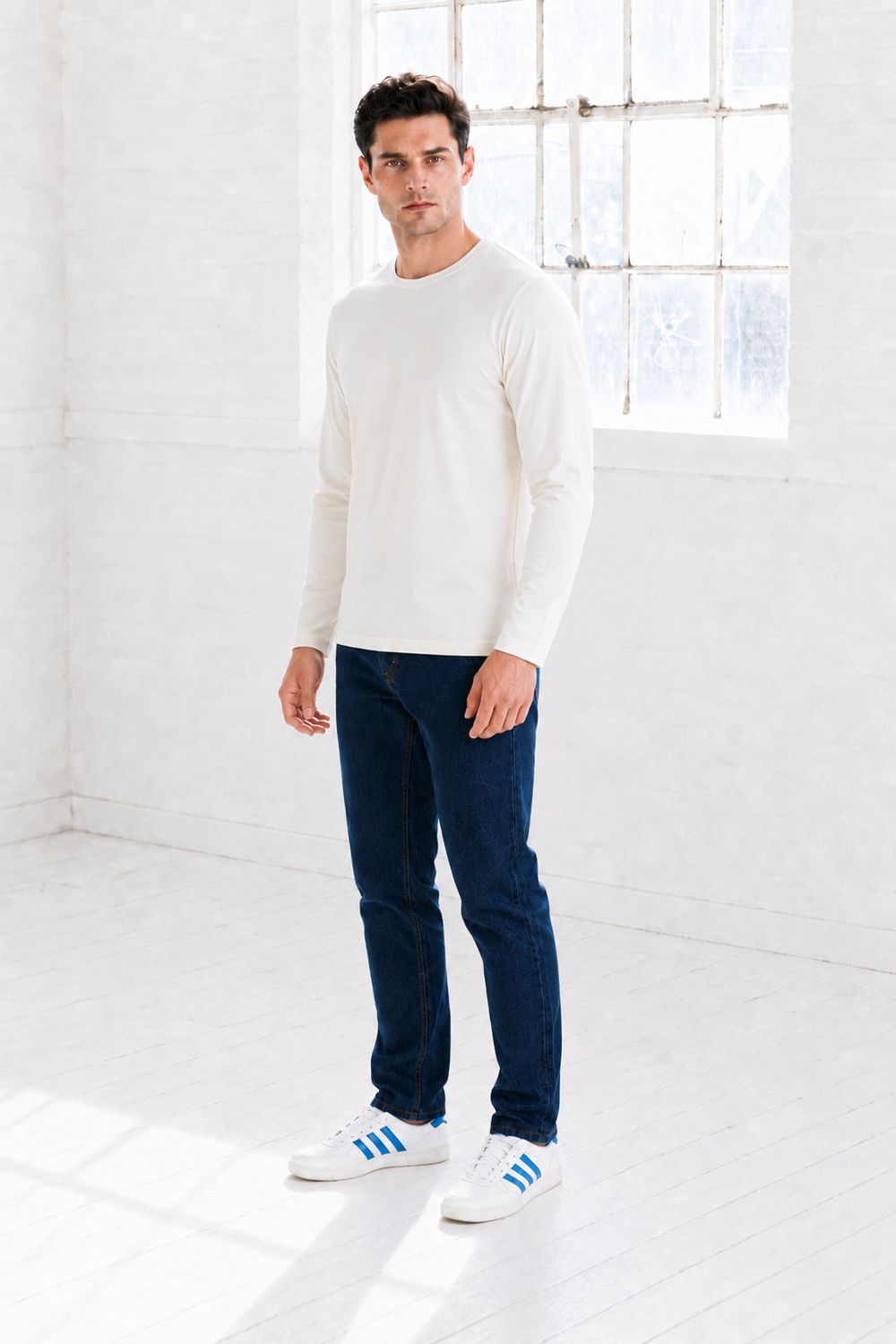 Men’s Off-White Knit Interlock Full Sleeve Pre-Winter Sweatshirts