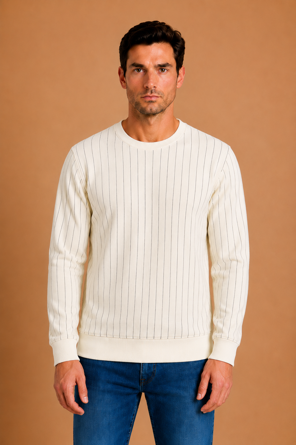 Men’s Pristine Cotton Blended Rib Full Sleeve Winter Sweatshirt