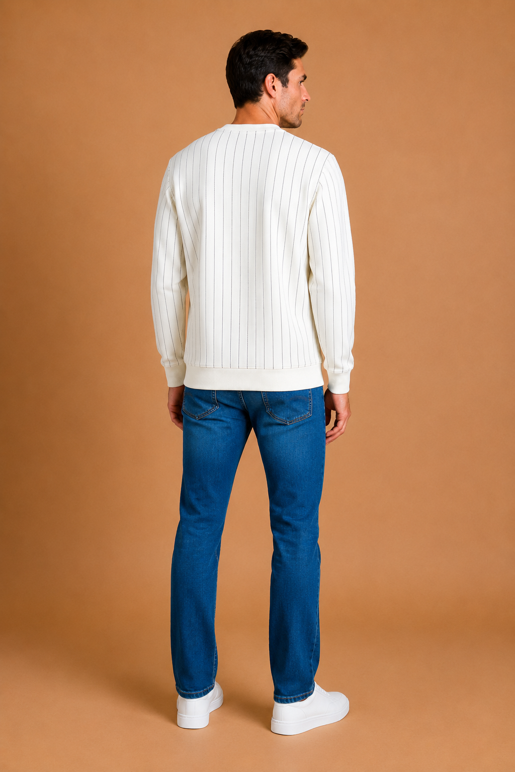 Men’s Pristine Cotton Blended Rib Full Sleeve Winter Sweatshirt