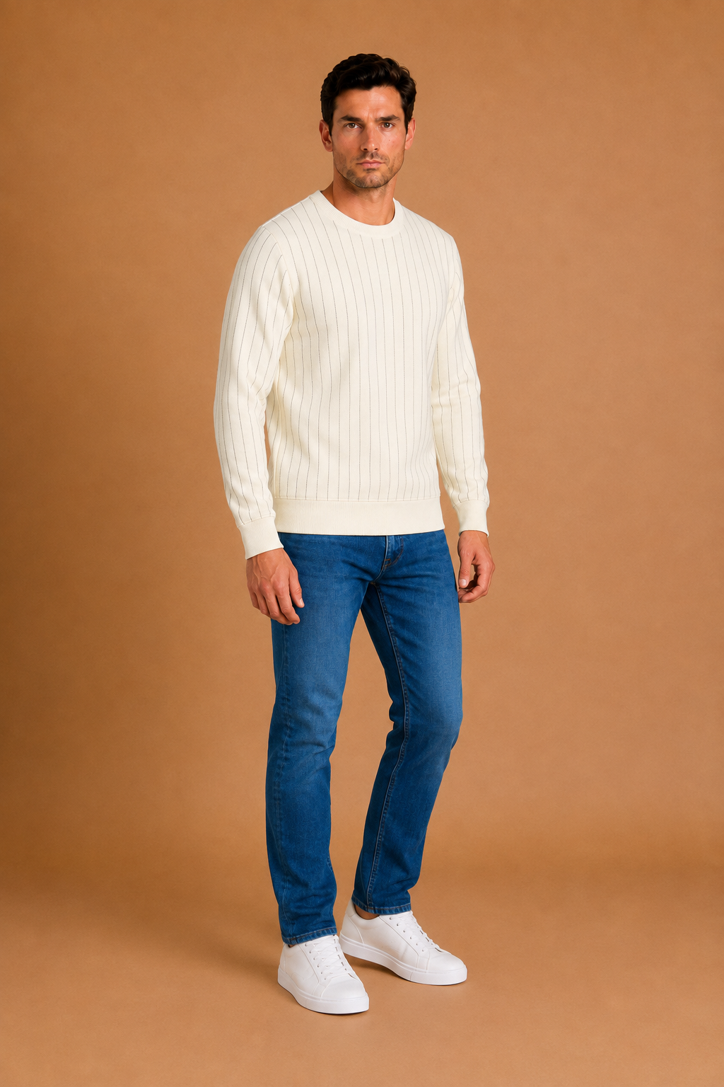 Men’s Pristine Cotton Blended Rib Full Sleeve Winter Sweatshirt