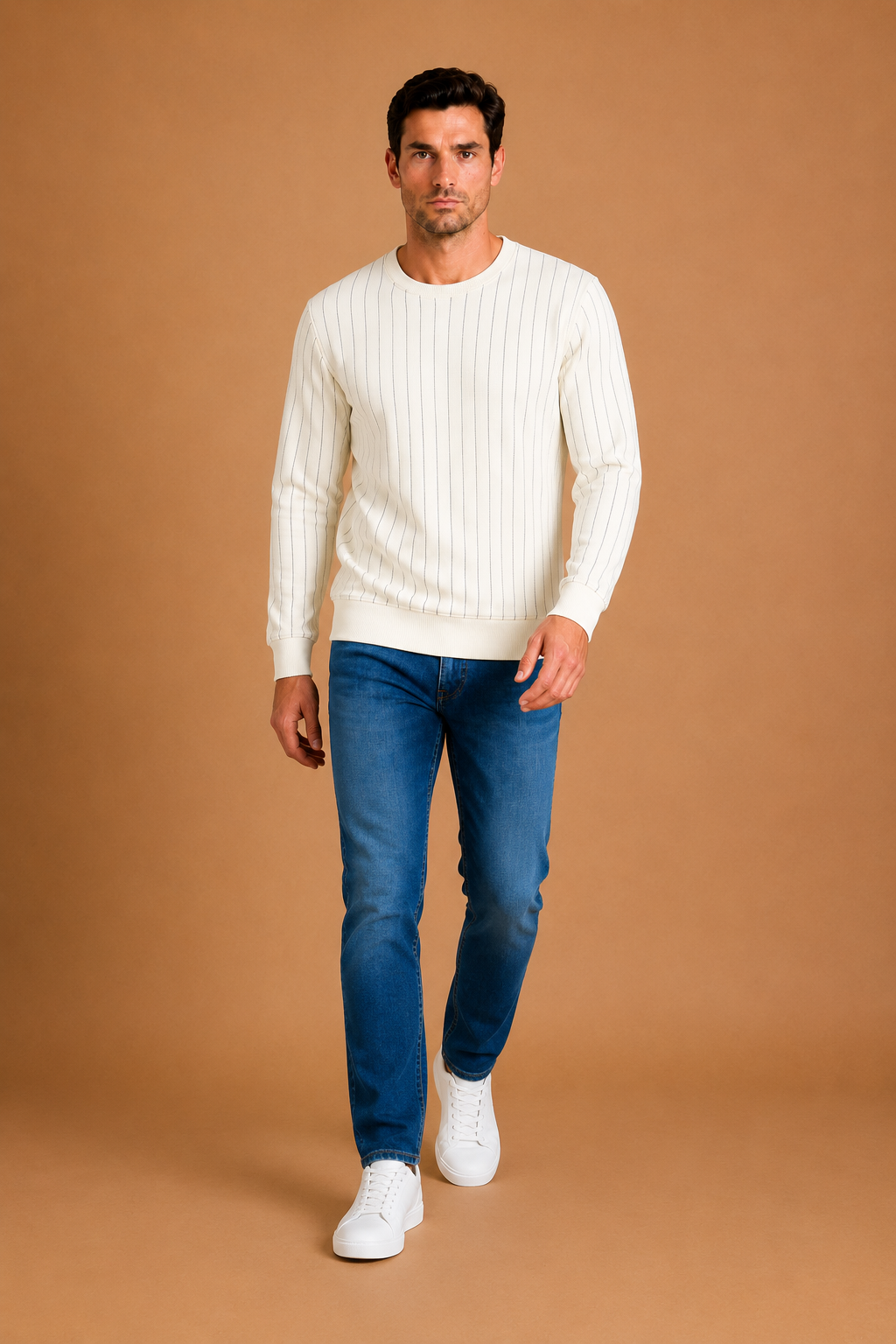 Men’s Pristine Cotton Blended Rib Full Sleeve Winter Sweatshirt