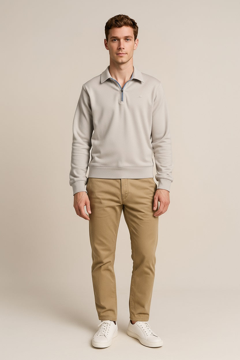 Octave Men Pristine Polo Neck  Solid Sweatshirt
