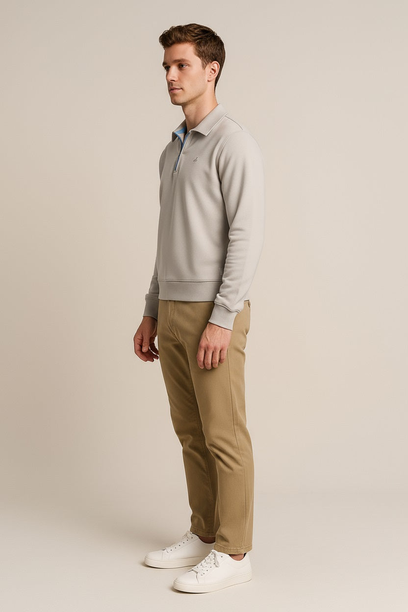 Octave Men Polo Neck  Solid Sweatshirt