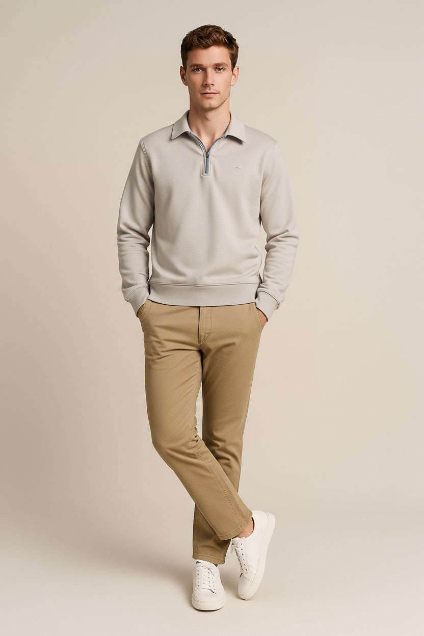 Octave Men Polo Neck  Solid Sweatshirt