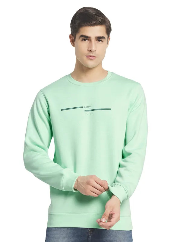 Octave Men Green Fleece Sweatshirt