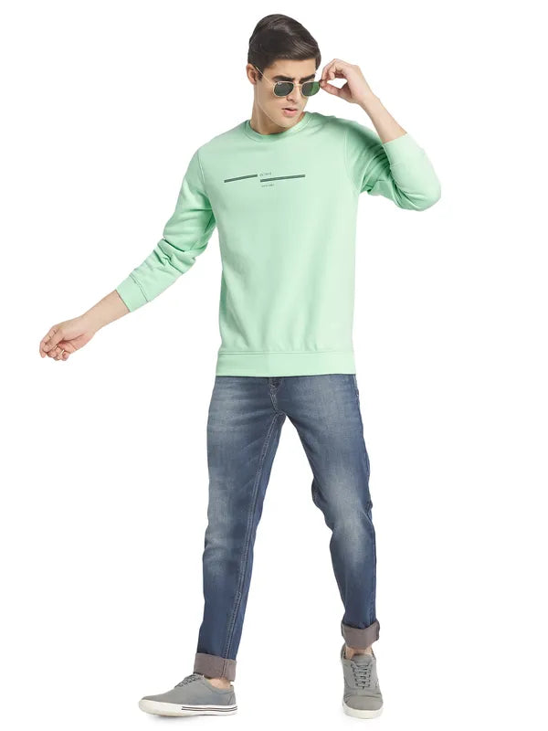 Octave Men Green Fleece Sweatshirt