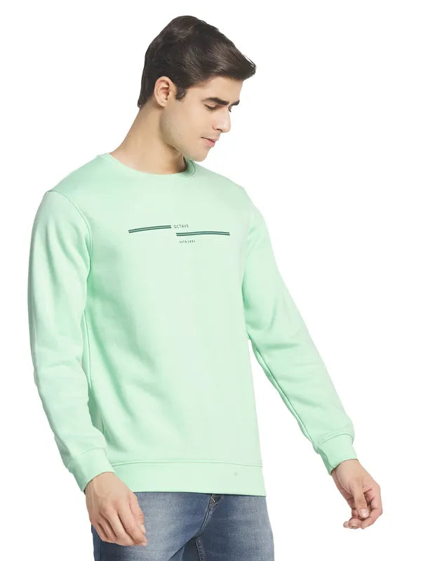 Octave Men Green Fleece Sweatshirt