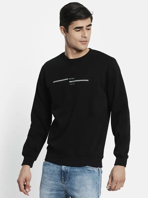 Men Black Solid Pullover Sweatshirt