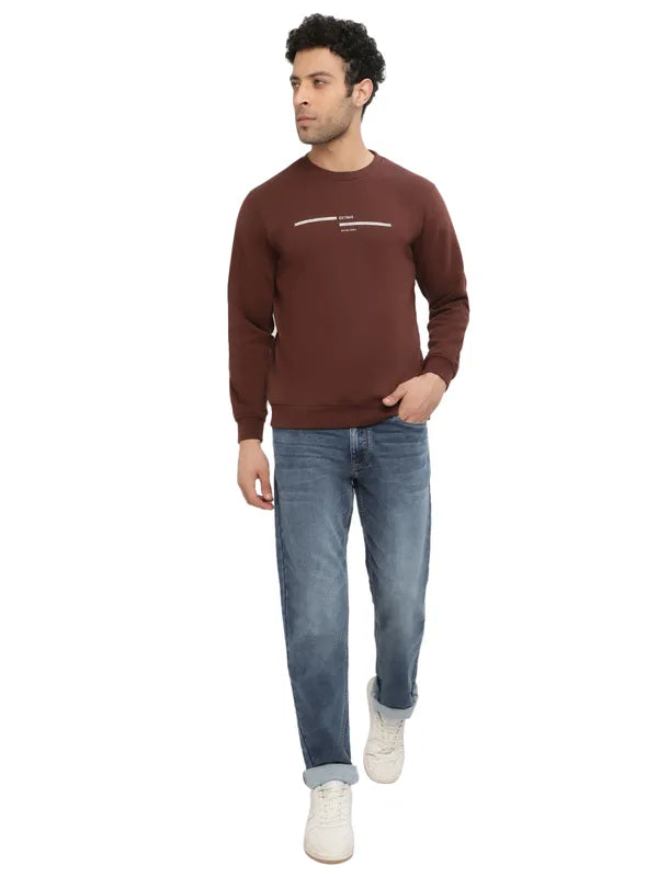 Octave Men Brown Sweatshirt