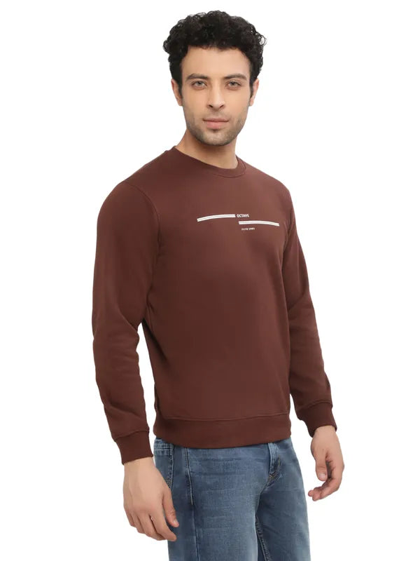 Octave Men Brown Sweatshirt