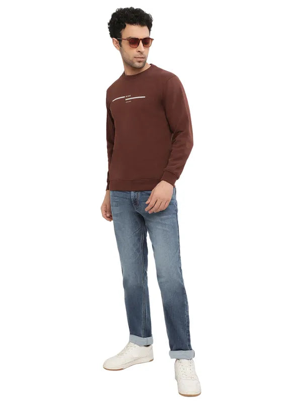 Octave Men Brown Sweatshirt