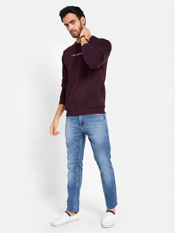 Octave Men Maroon Sweatshirt