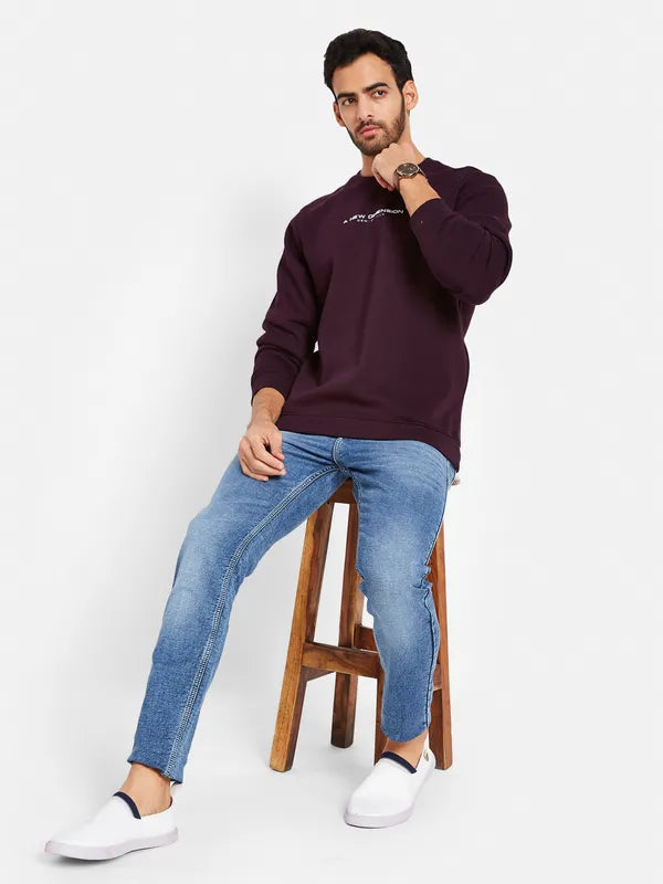 Octave Men Maroon Sweatshirt