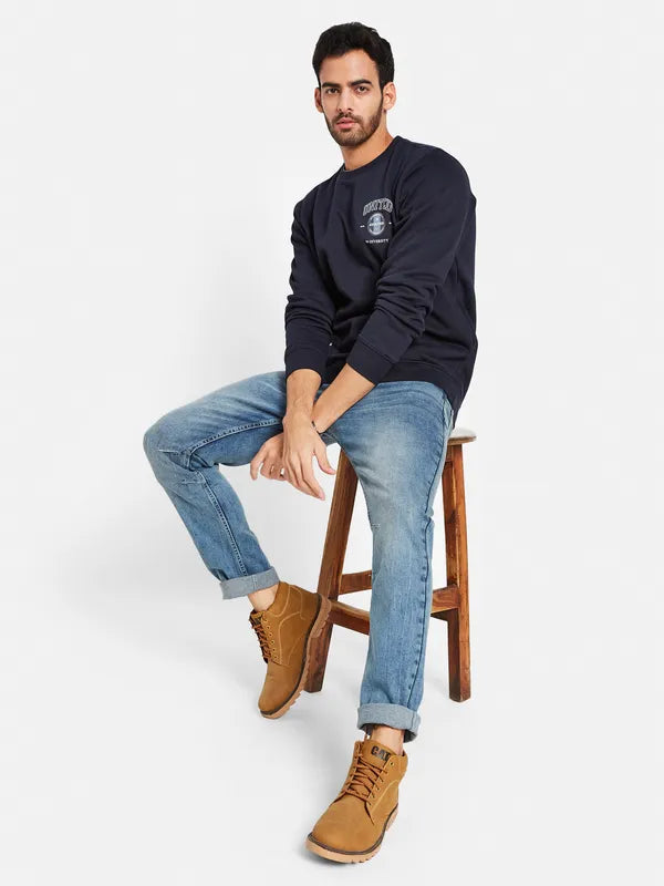 Octave Men Navy Blue Sweatshirt