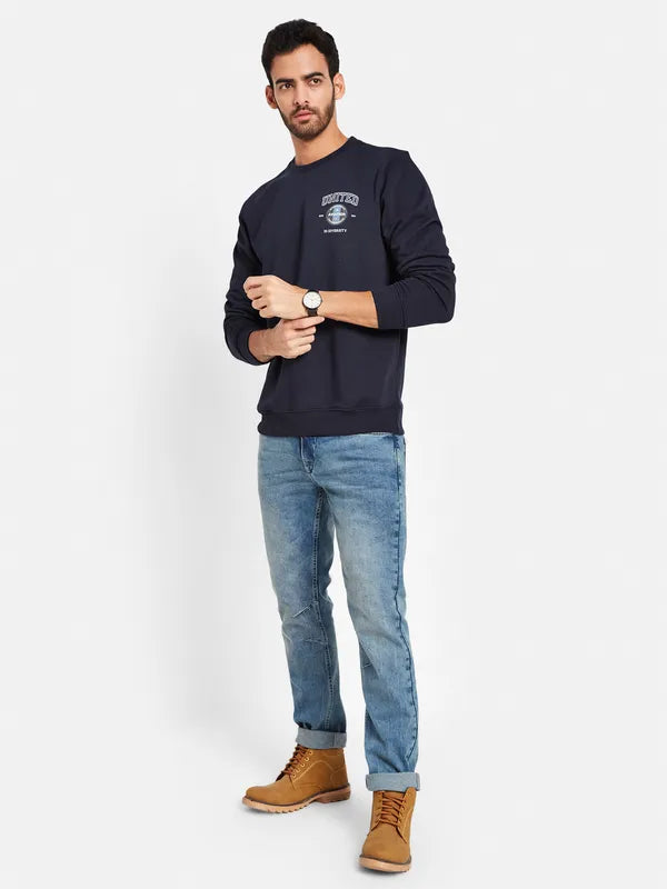 Octave Men Navy Blue Sweatshirt