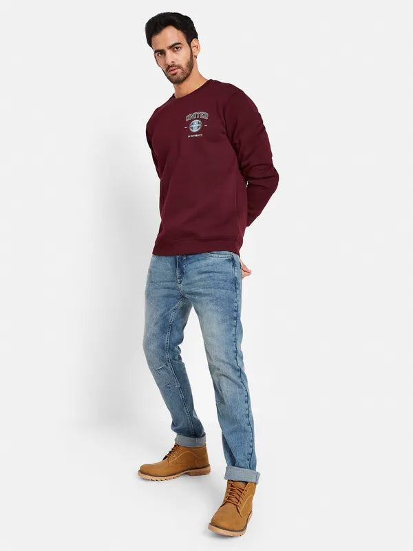 Octave Men Maroon Sweatshirt