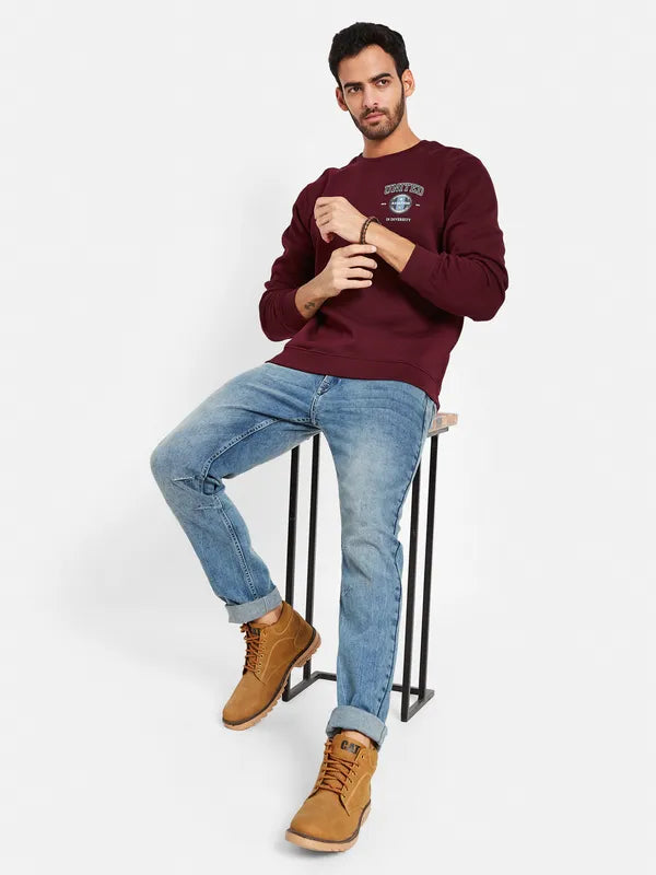 Octave Men Maroon Sweatshirt